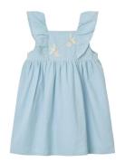 Dress W. Frill & Emb. Blue Copenhagen Colors