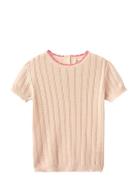 Knitted Pointelle Ss Blouse Pink Copenhagen Colors
