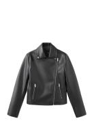Faux-Leather Biker Jacket Black Mango