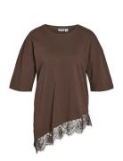 Nmeasy Lace Detail S/S T-Shirt /Tnt Brown NOISY MAY