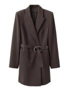 Blazer-Style Dress With Belt Brown Mango