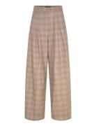 Wide Leg Check Suit Trousers Brown Mango