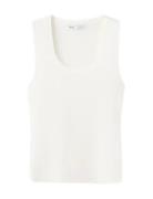 Round-Neck Knitted Top Cream Mango
