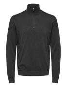 Slhberg Half Zip Cardigan Noos Grey Selected