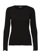 Slwanna Ls Crew Neck Tee S Noos Black Selected