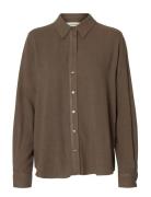 Slwviva Ls Sun Shirt Noos Brown Selected
