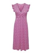 Onlmay Life S/L Wrap Midi Dress Jrs Pink ONLY