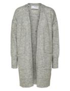 Slwlulu New Ls Knit Long Cardigan B Noos Grey Selected