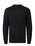 Slhryan Structure Crew Neck Black Selected