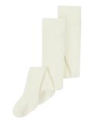Nknpantyhose Rib 2P Noos Cream Name It