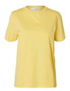Slwmyessential Ss O-Neck Tee Noos Yellow Selected