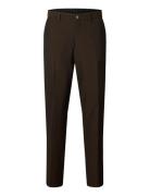Slm175-Slim Robert Flex Pants Noos Brown Selected