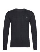 Classic Cable Knit Sweater Navy GANT