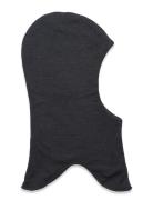 Wool Fullface - Solid W. Windstop Black Mikk-line