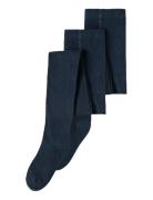 Nknpantyhose 2P Solid Noos Navy Name It