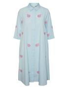 Yasbella 3/4 Midi Shirt Dress S. Blue YAS