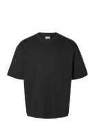Slmlooseoscar Ss O-Neck Tee Noos Black Selected