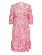 Carmilana 3/4 Dress Wvn Noos Pink ONLY Carmakoma