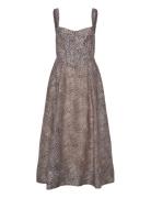 Lilah Corset Midi Dress Brown Bardot