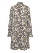 Paisley Print Ruffle Shirt Dress Blue GANT