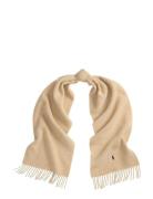 Fringe-Trim Wool Scarf Beige Polo Ralph Lauren