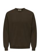 Onsjob Rlx Ls Boucle Crew Knit Khaki ONLY & SONS