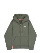 Basic Zip Hoodie Small Logo Khaki Alpha Industries