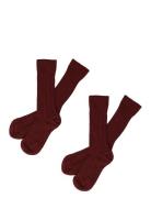 2-Pack Knee Stockings Burgundy FUB