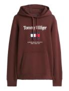 Hilfiger Embro Flag Hoodie Brown Tommy Hilfiger