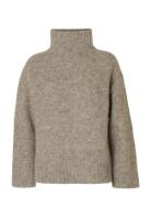 Slwgabriella Ls Knit High Neck Noos Grey Selected
