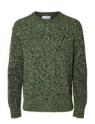Slmtilum Ls Knit Crew Neck Noos Khaki Selected