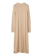 Straight Fit Midi Knitted Dress Cream Lexington Clothing