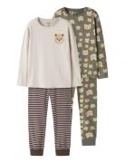 Nmmnightset 2P Aop Noos Khaki Name It
