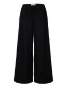 Slwluisa Mw Wide Linen Blend Pant Noos Black Selected