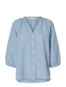 Slwcleo-Alberta Linen Blend Shirt Noos Blue Selected