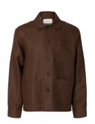 Slhregbaird Linen Overshirt Resort Brown Selected