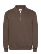 Half Zip Polo Sweat Brown Lindbergh