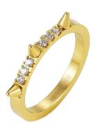 Crown Spike Ring Clear/Gold Gold Bud To Rose