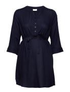 Mlmercy Lia 3/4 Woven Tunic 2F A. Blue Mamalicious