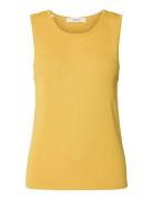 Slfmoon Sus Sl Knit Top B Yellow Selected