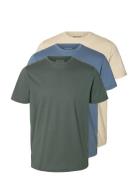 Slmcormac Ss O-Neck Tee 3-Pack Noos Patterned Selected