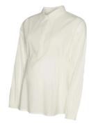 Mlzoey Lia L/S Wo Top White Mamalicious