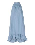 Slfdelia Regular Short Halterneck Dress Blue Selected
