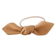 Corinne Leather Bow Big Hair Tie - Camel