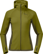 Bergans Women's Cecilie Wool Hood Jacket Trail Green/Dark Olive Green