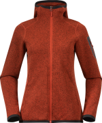 Bergans Women's Kamphaug Knitted Hoodie Brick