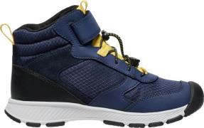 Keen Big Kids' Skua Waterproof Boot  Naval Academy-yolk Yellow