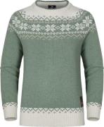 Gridarmor Women’s Snøkrystall Round Neck Ullgenser Green/White/Beige