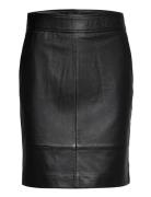 Francie Mini Leather Skirt Lyhyt Hame Black Second Female