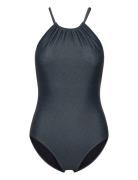 Halter Printed Swimsuit Uimapuku Uima-asut Blue Filippa K